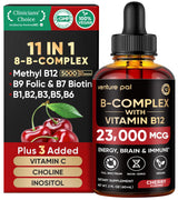 Venture Pal B Complex Liquid Drops with Vitamin C and Choline – Sublingual Methylated B12 for Mindful Morning Supplements