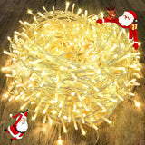 Brightown Clear Wire String Lights 240LED 88ft, Less-is-More Warm White Plug-in Lights for Calm Bedrooms & Minimalist Homes