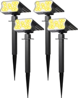HGGH Solar Lights Outdoor IP67 60 LED – Travel-Friendly Garden Spot Lights for Backyard, Campsite, and Al Fresco Evenings