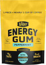 Viter Energy 60mg Caffeine Gum – Portable Focus Supplement for Students and Remote Workers, B-Vitamin Blend