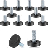 QWORK 1/4" Screw-in Leveler Feet, Quiet Black Furniture Hardware for Home Office and Study, Steady Foundation for Deep Work