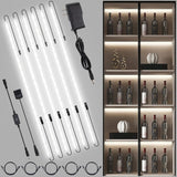 JUSJUBR Ultra-Slim LED Strip Lights for Clutter-Free Cabinets, Concealed Under-Cabinet Lighting in Clean Aluminum