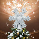 Aurora Glow Renter-Friendly Snowflake Tree Top – No Installation, No Clutter Holiday Lighting Solution