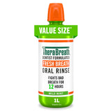 TheraBreath Sensitive Mouth Rinse for Stress-Free Morning Wellness Habits, Mild Mint 1 Liter