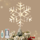 Lewondr Snowflake Tree Topper LED – Elegant Christmas Gift for Mom, Lighted Xmas Tree Topper with Remote and Timer