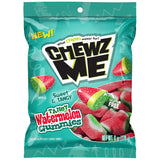 ChewzMe Travel-Friendly Watermelon Sour Gummies for Backyard BBQs and Patio Parties, Gluten-Free Cane Sugar Candy, 6 oz