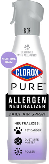 Clorox PURE Allergen Neutralizer Nighttime Calm – Gentle Allergen-Neutralizing Spray for Nurseries, Playrooms, and Family Living Areas