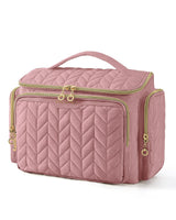 BAGSMART Travel Toiletry Bag – Practical Holiday Gift for Mom, Wide-Open Cosmetic Carry-On with Handle