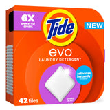 Tide evo Spring Blast Fiber Tiles Laundry Detergent for Clutter-Free Laundry Room Storage, Pre-Measured 42 Tiles