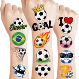 Child Safe Soccer Tattoo Stickers – 96 Hypoallergenic Designs for Sensitive Skin Kids