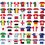 WorldDecor Child Friendly Family Room Soccer Banner 50 Piece International Jersey Flag Garland for Nursery and Playroom