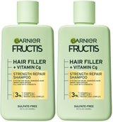 Garnier Fructis Hair Filler Strength Repair Shampoo Pack of 2 – Practical Self-Care Gift Set for Mom with Weak Hair, 10.1 Fl Oz Each