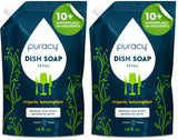 Puracy Natural Dish Soap Refill – Allergen-Friendly Dish Soap, Hypoallergenic Cleanser for Shared Sinks