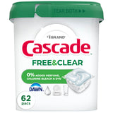 Cascade Free & Clear Dishwasher Detergent – Intentional Home Clean, One-Step No-Prewash Pods 47ct Two-Pack