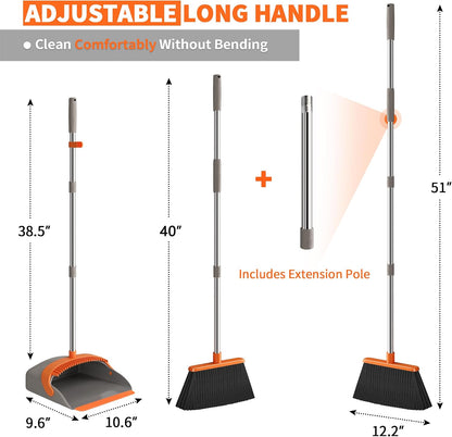 telescoping aluminum handle adjustable from 40 to 51 inches