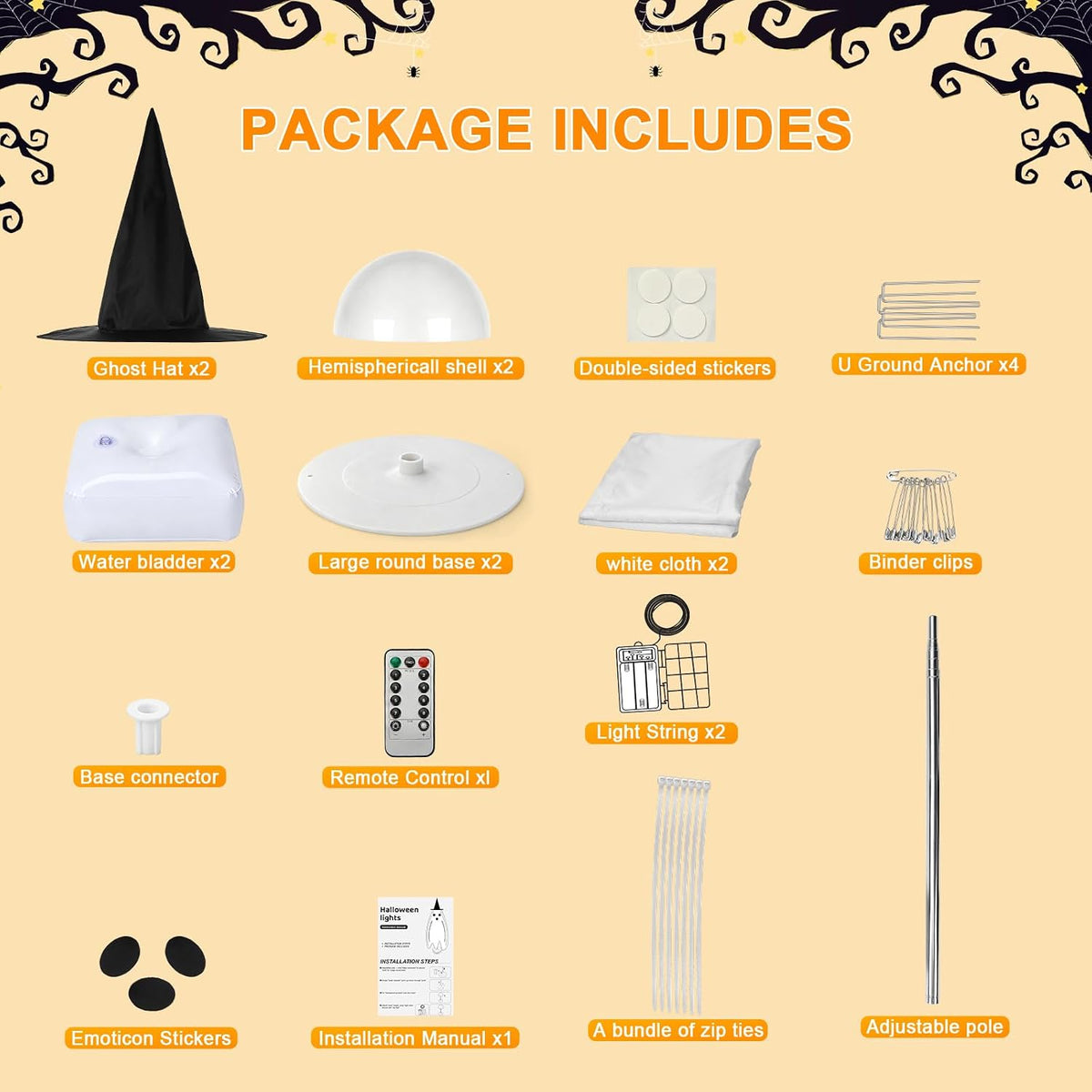 GlowGhost Living Room Halloween Accent – 88in Telescoping Floor Ghost with Warm White LED for Cozy Seasonal Ambiance