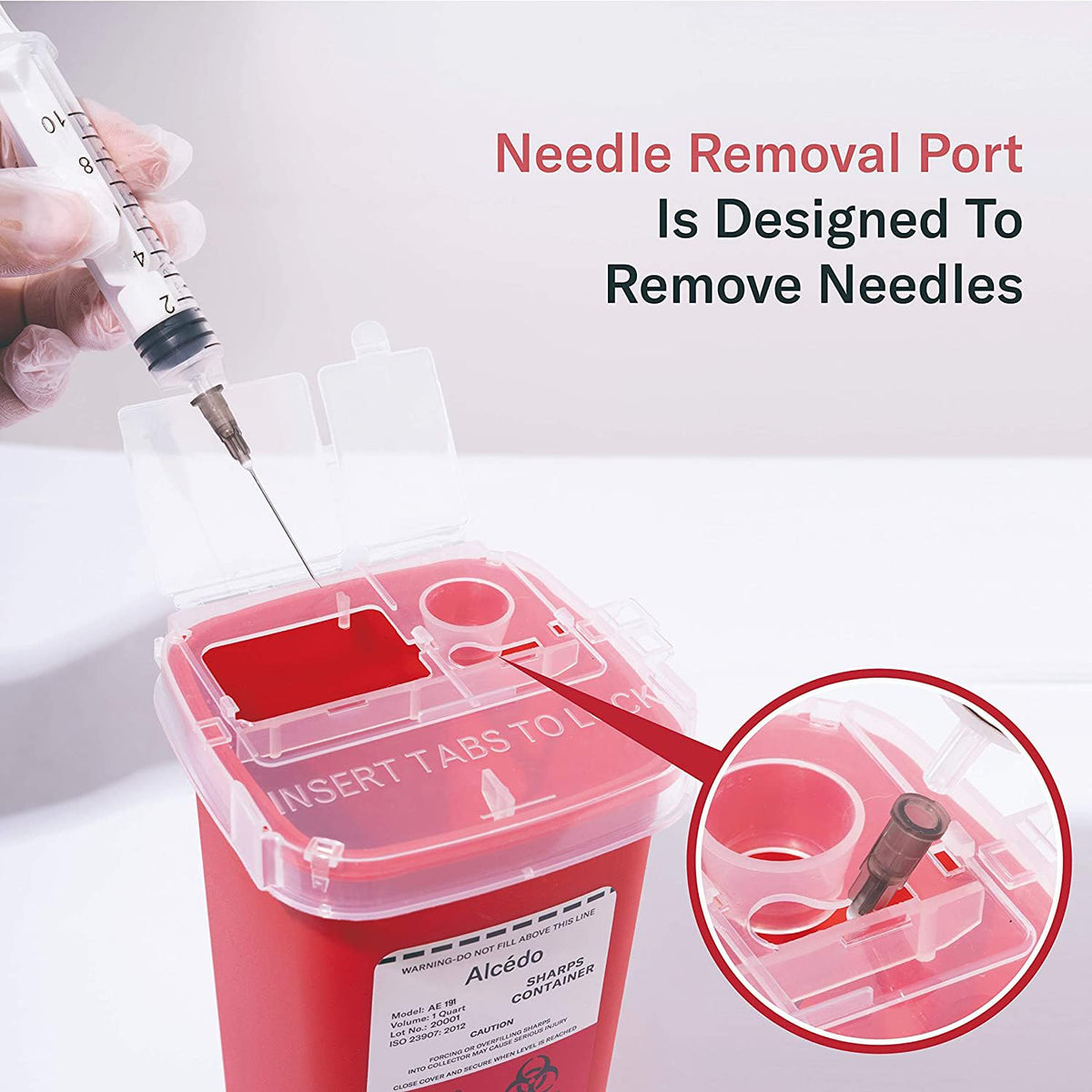 temporary safety closure plus permanent snap-lock for final disposal