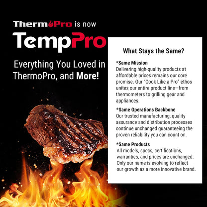 TempPro TempSwift Digital Meat Thermometer for Grilling, Portable Instant Read Probe for Backyard BBQ and Patio Cookouts