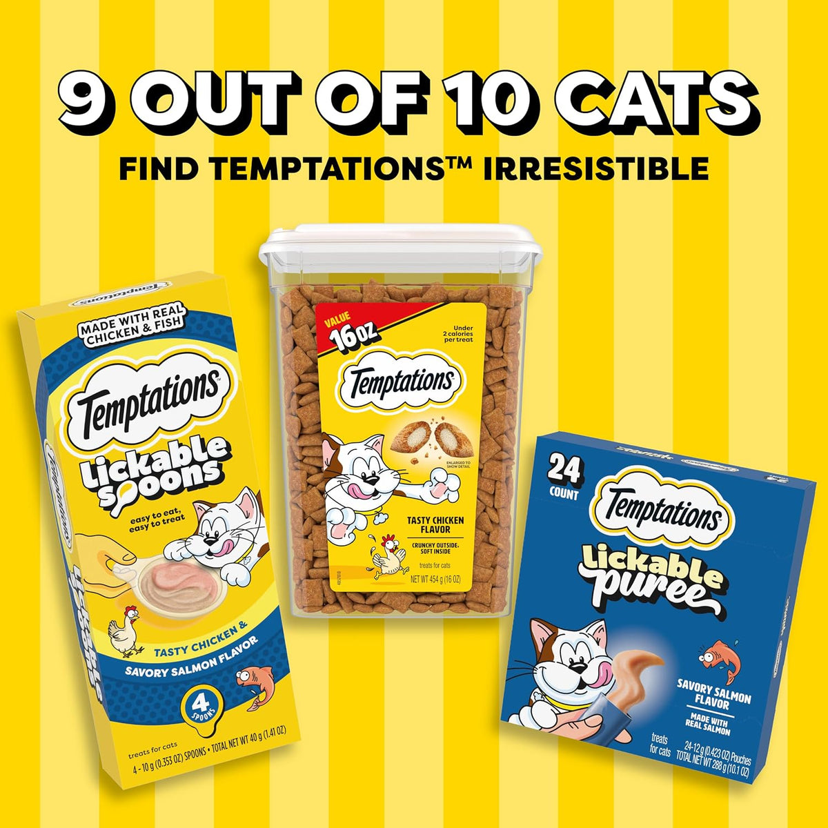 Temptations Classic Crunchy and Soft Cat Treats – Tasty Chicken, Holiday Stocking Stuffer for New Cat Parents