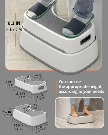 textured anti-slip top surface paired with tpr-covered anti-slip base feet