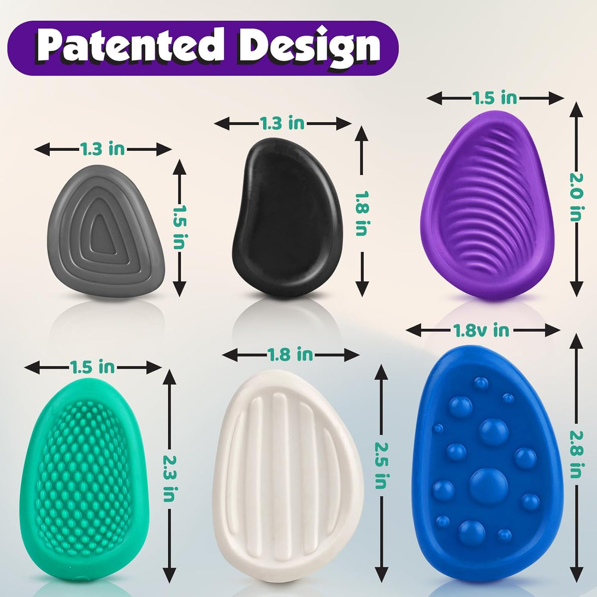 textured surface designed for two-finger rubbing and rolling stimulation