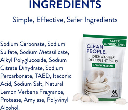 The Clean People Dishwasher Pods – Child-Friendly Dish Care for Busy Family Kitchens, Single-Pod Convenience