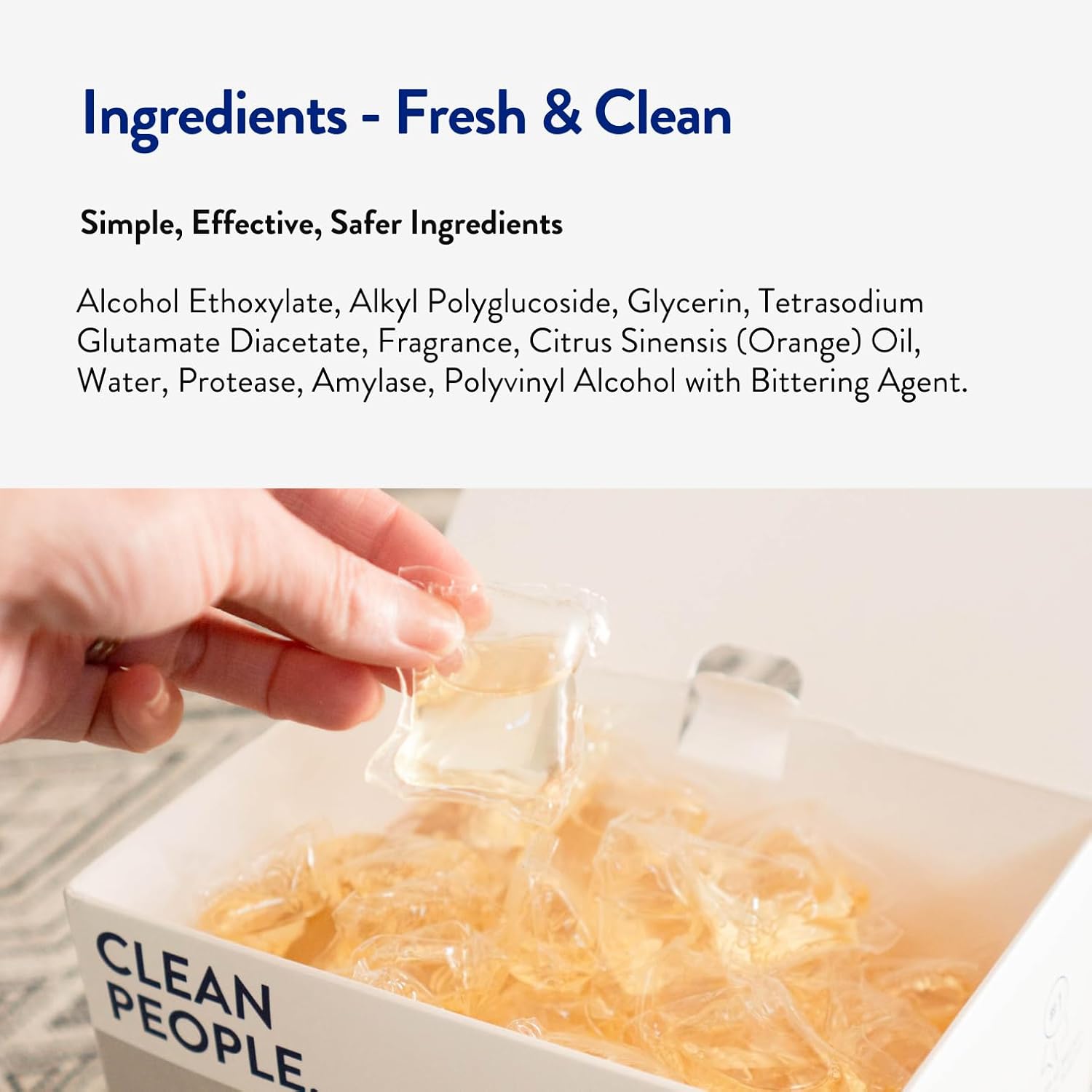 The Clean People Laundry Detergent Pods - Toxin-Free Detergent Pods for Allergy-Prone Households, Baby Unscented 96 Pack