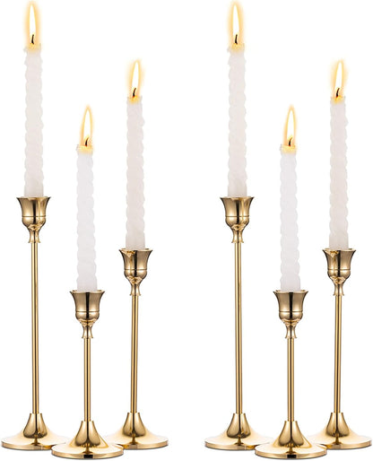 the featured 6-piece set includes two holders each at 5.9, 7.3, and 9.3 inches high