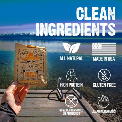 Righteous Felon Beef Sticks Variety Box - Low-Sugar, Gluten-Free Snack for Balanced Workday Fueling, 8 Gourmet Flavors