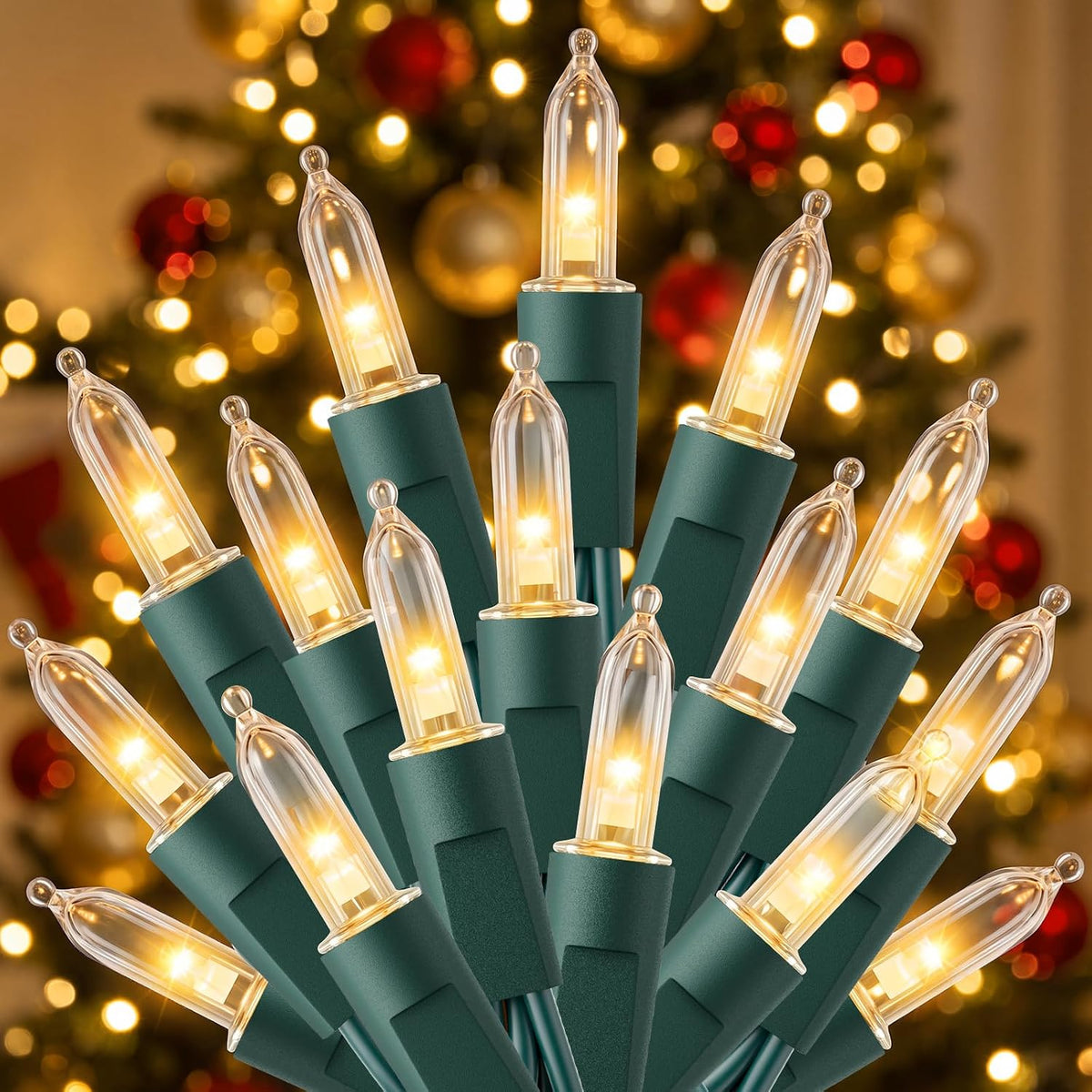 the primary 33-foot set includes 100 miniature led bulbs, a 6.56-foot lead wire, and 3.94-inch bulb spacing