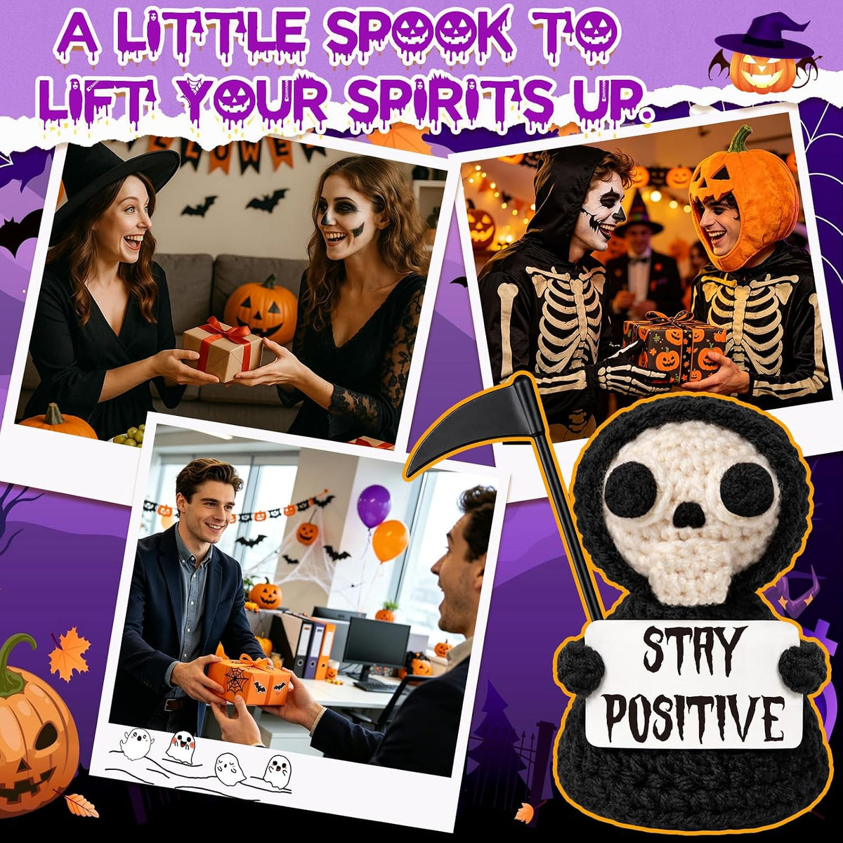 themed sign messaging system with variants like 'stay positive', 'birthday', 'but did you die', and 'hello fall'