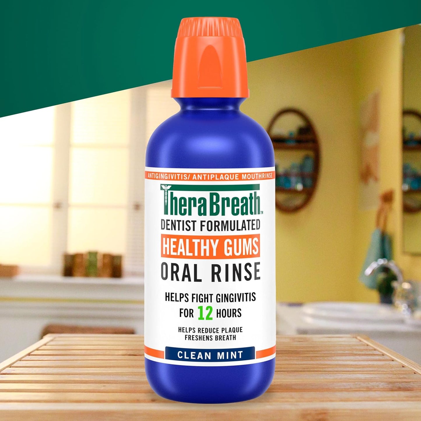 TheraBreath Healthy Gums Oral Rinse – Calming Clean Mint Ritual for Health-Conscious Adults, 1 L