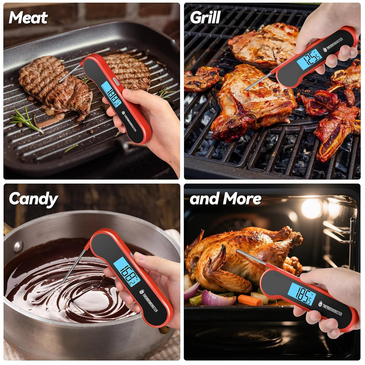 ThermoPro TP19W Efficient Cooking Thermometer, 0.5-Second Instant Read Speeds Up Weeknight Meal Prep and Holiday Cooking
