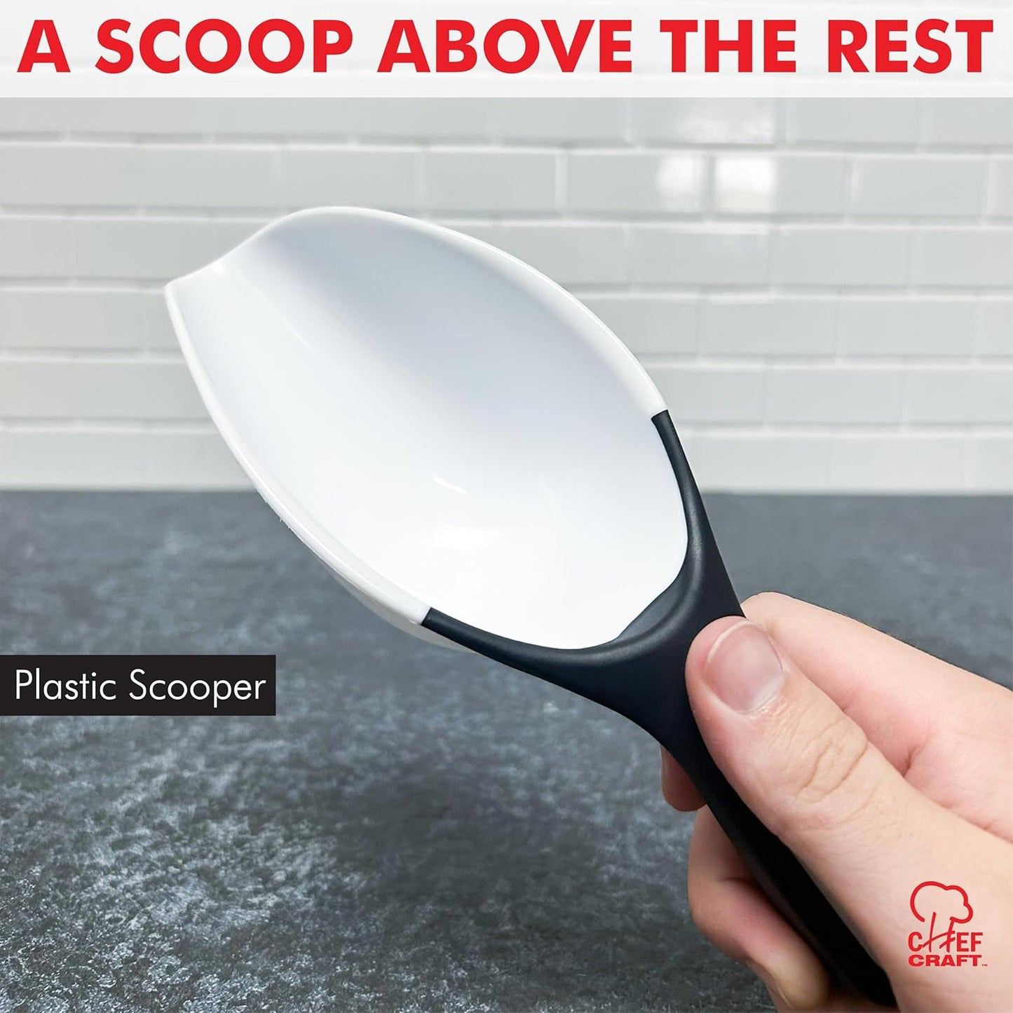 thick molded plastic body built for repeated daily scooping