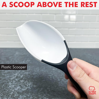 thick molded plastic body built for repeated daily scooping
