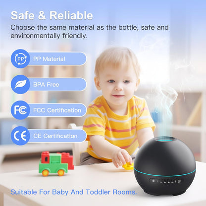 THIMONES Compact Round Oil Diffuser 5.4 Inch – Cozy Living Room Aesthetic with Warm Ambient Night Light