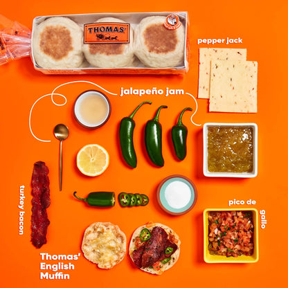 Thomas' Original English Muffins, 6 ct, 13 oz Package – Easy Grab-and-Go Sandwich Base for Remote Work Lunches