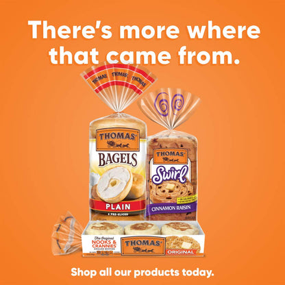 Thomas' Original English Muffins, 6 ct, 13 oz Package – Easy Grab-and-Go Sandwich Base for Remote Work Lunches
