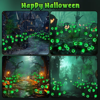 Thoughtful Halloween Gift for Her – Glow-in-the-Dark Solar Eyeball Path Lights, 6 Pack