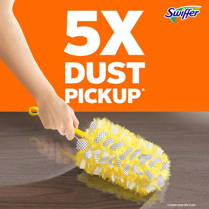 thousands of specially coated fibers that grab dust in every direction