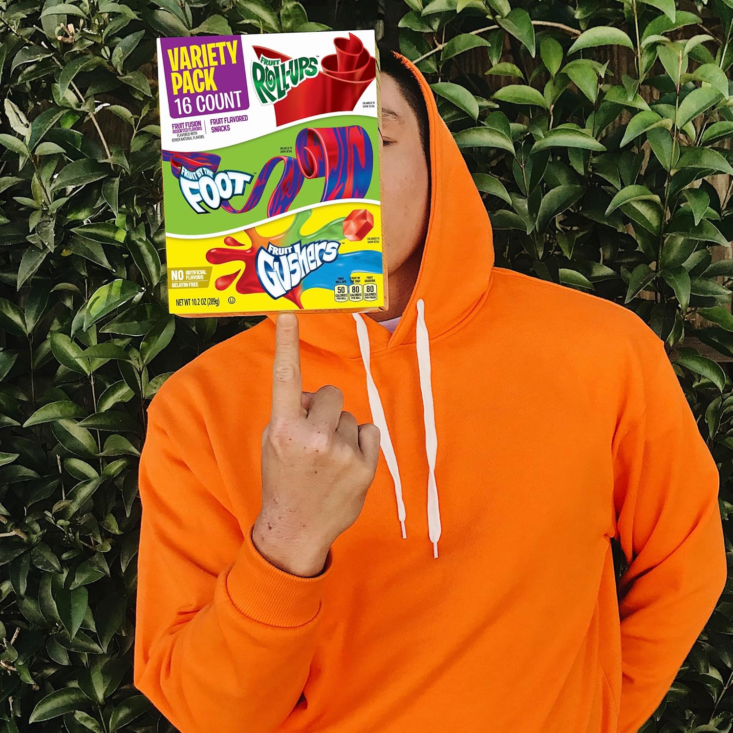 three-brand variety including fruit roll-ups, fruit by the foot, and gushers in one box