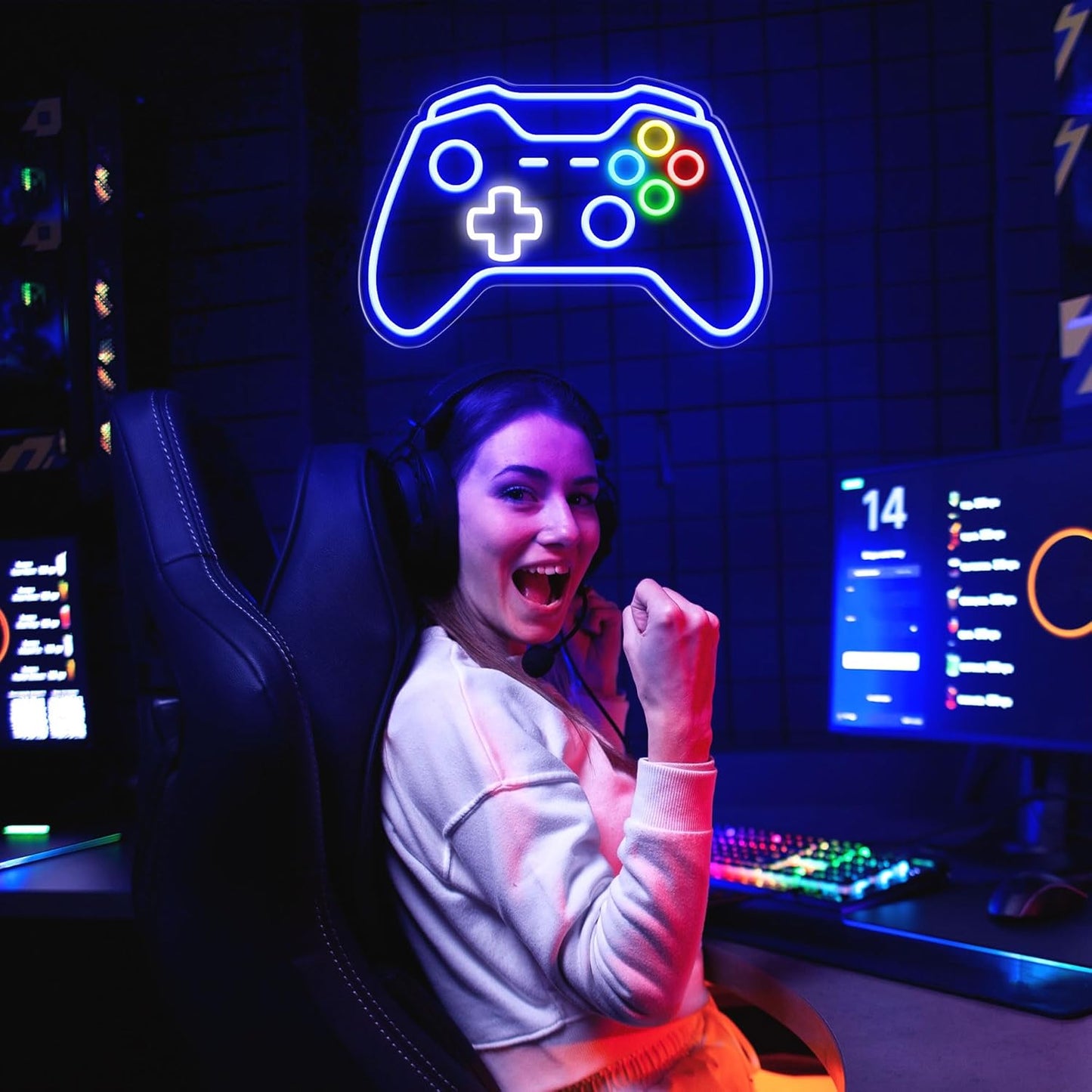 three-button controller: power plus brightness up and down for adjustable output