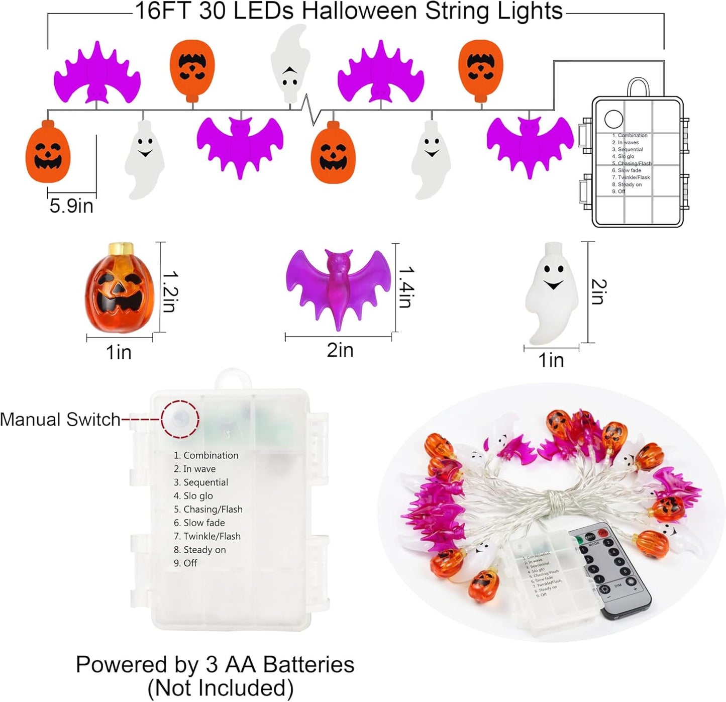 three-color output: orange, purple, and cool white for halloween palette