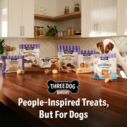 Three Dog Bakery Wicked Lick'n Crunch Feel-Good Dog Treats – Real-Ingredient Cookie for the Wellness-Focused Pet Home, 13 oz