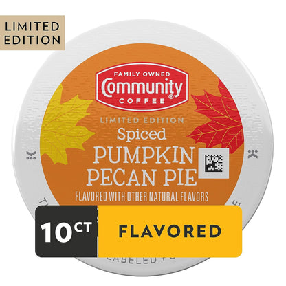 three flavor variants: golden caramel (12 ct), toasted hazelnut (12 ct), spiced pumpkin pecan pie (10 ct)
