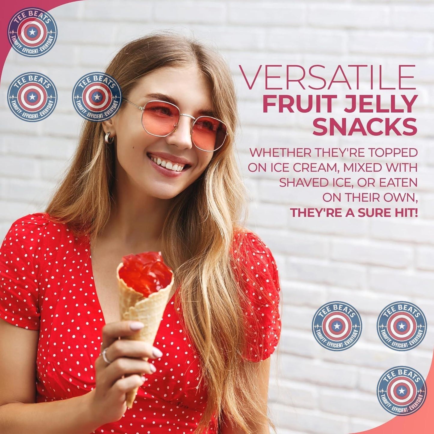 three flavor variants: strawberry jelly, lychee coconut, and mango coconut