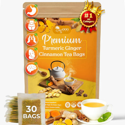 three-ingredient natural blend: turmeric, ginger, and cinnamon (with extended line of moringa, ashwagandha, yerba mate, lavender, chamomile, soursop, ginseng, and more)