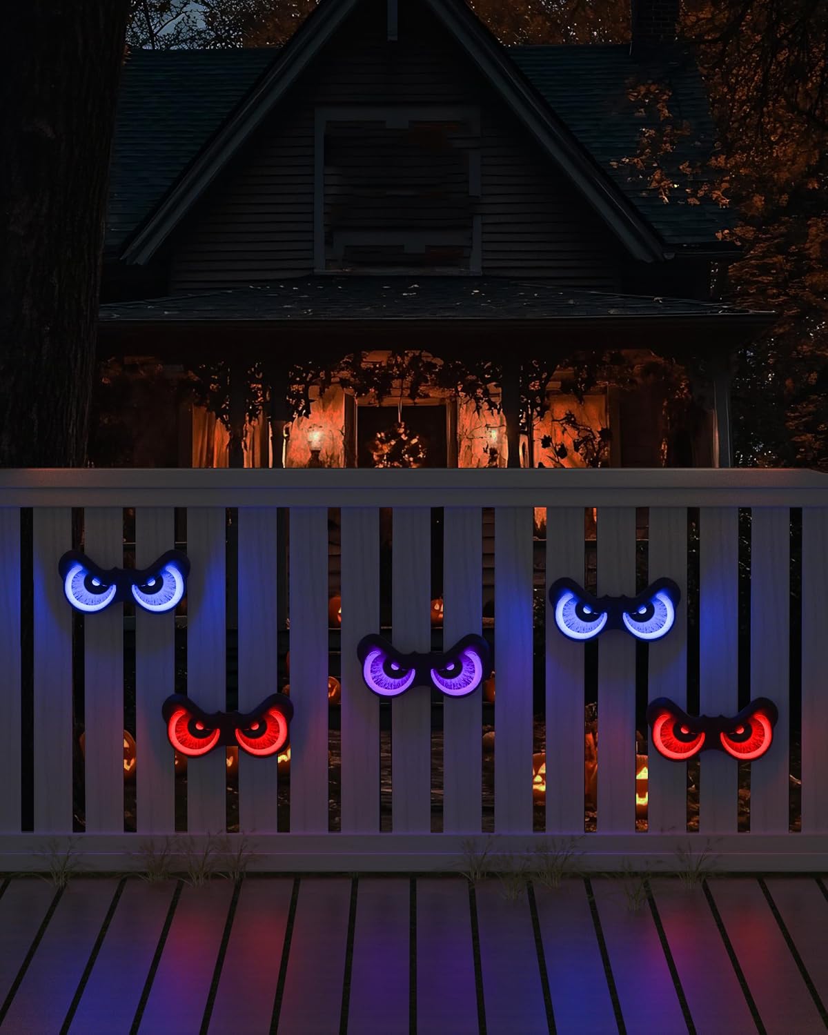 LumenGlow Battery-Powered Eye Lights 5-Pack – Auto Timer Trick-or-Treat Window Decor for Families
