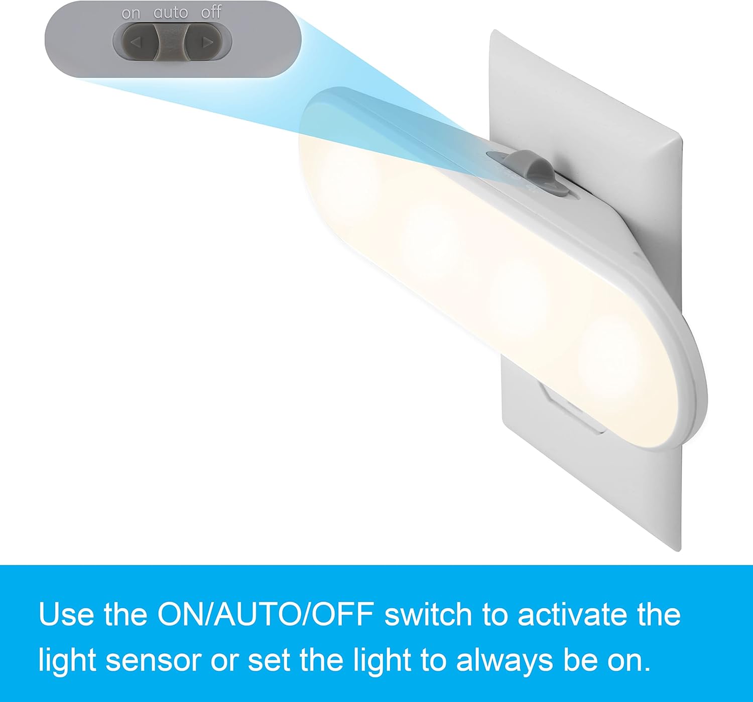 three-position switch: auto, continuous on, and off