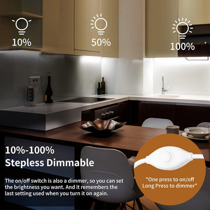 three selectable color temperatures: warm white, natural white, cold white